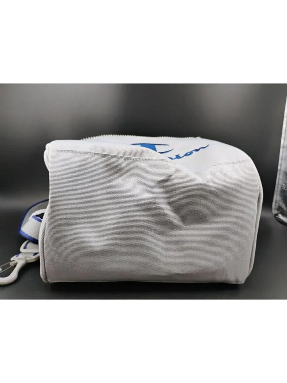 Champion Gray Insulated Lunch Box With Adjustable Strap Front Zipper Pocket